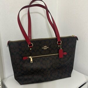 Red and brown coach Tote new